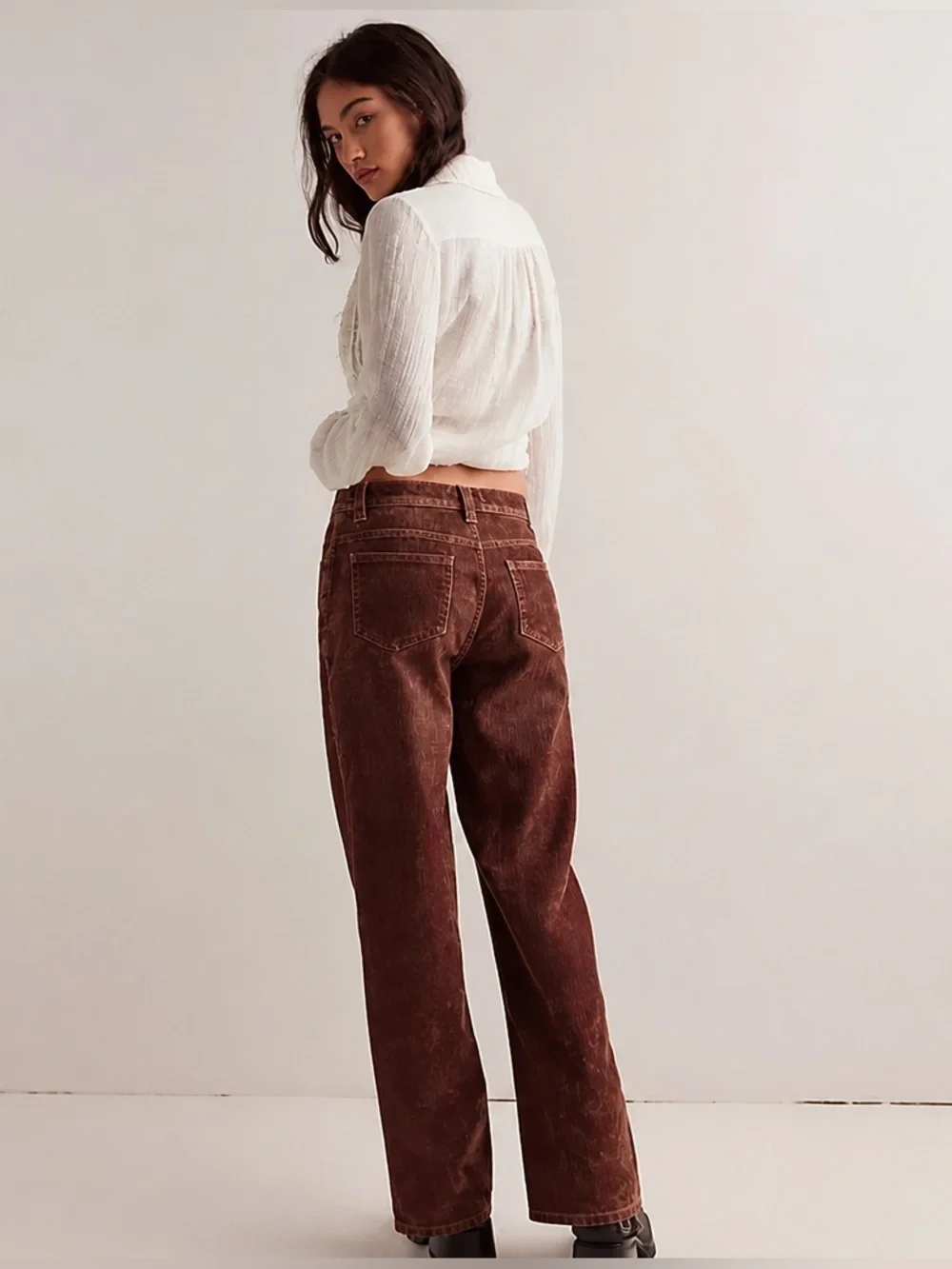 Free People Tinsley High-Rise Flocked Jeans